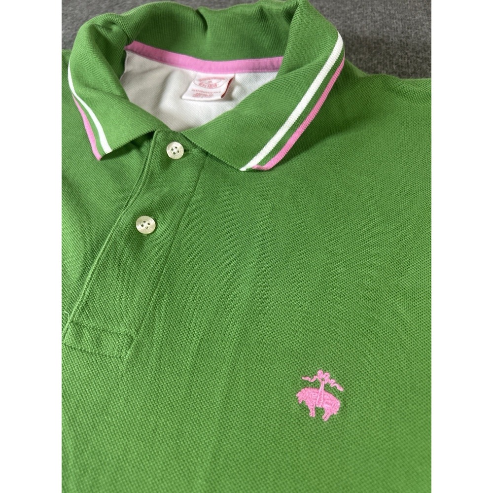 Brooks Brothers Shirt Mens XL Green 1818 Performance Polo Original Cotton